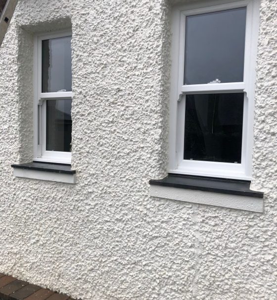 two white sash windows north Wales